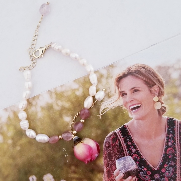 Gold Plated Eternal Flower Natural Freshwater Pearls Charm Bracelets - Picture 4 of 15